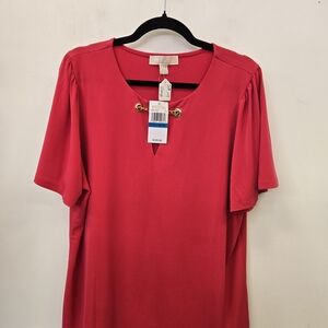 Michael Kors Vibrant Pink Short Sleeve Top